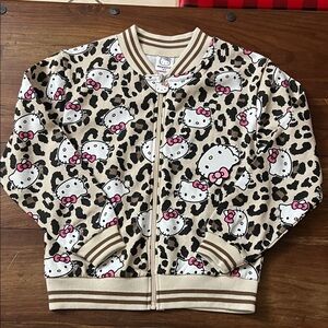 Hello Kitty Kids Hoodie with Leopard and Pink Accents